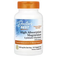 Doctor's Best Magnesium 100 mg High Absorption, 120 вегакапсул