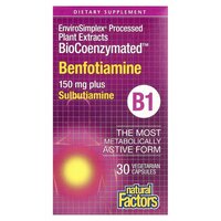Вітаміни та мінерали Natural Factors BioCoenzymated Benfotiamine plus Sulbutiamine, 30 вегакапсул