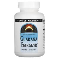 Передтренувальний комплекс Source Naturals Guarana Energizer 900 mg, 60 таблеток