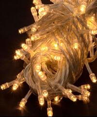 Світлодіодна гірлянда 160 LED класична 5 мм довжина 8.5 метрів з прозорим проводом світло біле тепле (1120-07)