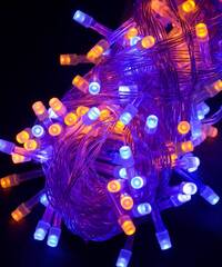 Світлодіодна гірлянда 160 LED класична 5 мм довжина 8.5 метрів з прозорим проводом світло жовте та синє (1120-07)