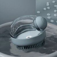Щітка силіконова масажна для миття тварин з дозатором Semi Cleaning Device, Grey