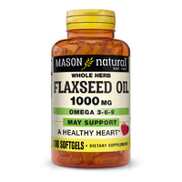 Mason Natural Flax Seed Oil 1000 mg Whole Herb, 100 капсул
