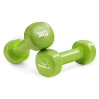 Гантель вінілова PowerPlay 4125 Achilles Green, 2*3 кг