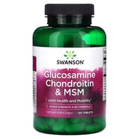 Препарат для суглобів і зв'язок Swanson Glucosamine, Chondroitin &amp; MSM Highest Strength 1 per day, 120 таблеток