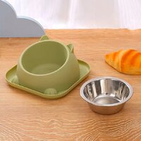 Миска для тварин котів та собак Semi з нахилом анти перекидання, 18 см діаметр площини, Green