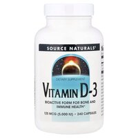 Вітаміни та мінерали Source Naturals Vitamin D3 5000 IU, 240 капсул ТЕРМІН 12.25