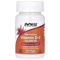 NOW Vitamin D3 10000 IU High Potency, 30 капсул