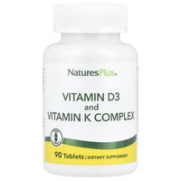 Вітаміни та мінерали Natures Plus Vit D3 + Vitamin K Complex, 90 таблеток