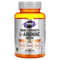 Амінокислота NOW Sports L-Arginine 1000 mg Double Strength, 60 таблеток