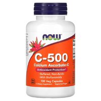 NOW Vitamin C-500 Calcium Ascorbate, 100 вегакапсул