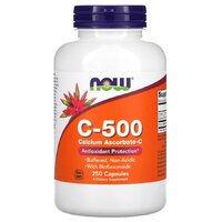 NOW Vitamin C-500 Calcium Ascorbate, 250 капсул