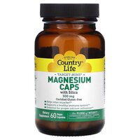 Country Life Target-Mins Magnesium Caps 300 mg with Silica, 60 вегакапсул