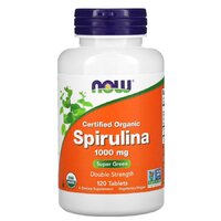 NOW Spirulina 1000 mg Certified Organic, 120 таблеток