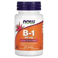 NOW Vitamin B1 100 mg, 100 таблеток