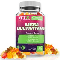 Вітаміни та мінерали 10XNutrition Mega Multivitamin, 60 желейок - малина