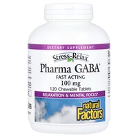 Амінокислота Natural Factors Stress-Relax Pharma GABA 100 mg, 120 желейок