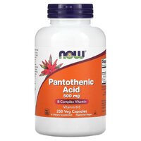 NOW Pantothenic Acid 500 mg, 250 вегакапсул