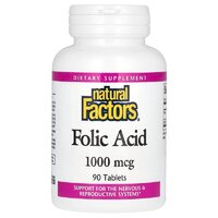 Вітаміни та мінерали Natural Factors Folic Acid 1000 mcg, 90 таблеток