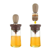 Диспенсер для олії та оцту Semi 180 мл із силіконовим пензлем, Brown