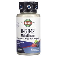 KAL B-6 B-12 Methyl Folate, 60 микро таблеток
