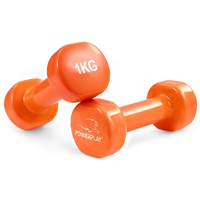 Гантель вінілова PowerPlay 4125 Achilles Orange, 2*1 кг