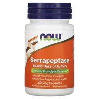 NOW Serrapeptase, 60 вегакапсул
