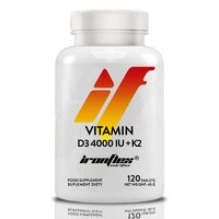 Витамины и минералы IronFlex Vitamin D3 4000 + K2, 120 таблеток