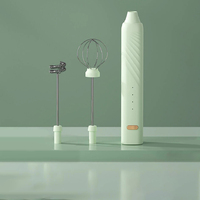 Акумуляторний міксер пінозбивач Semi Капучинатор 2 насадки, Салатовий